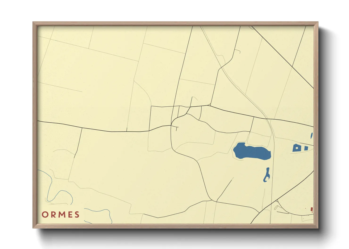 Une affiche de carte sur Ormes