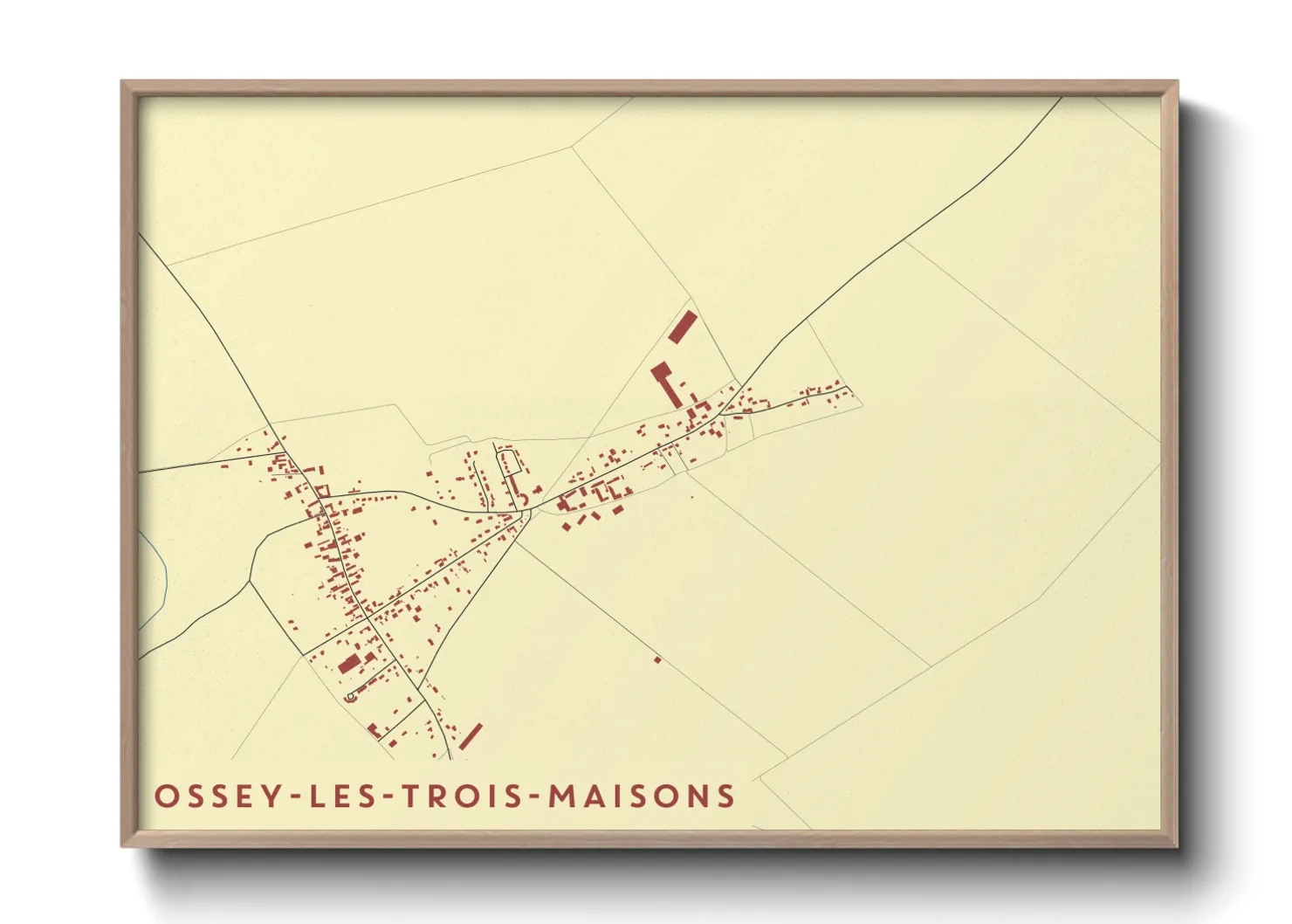 Une affiche de carte sur Ossey-les-Trois-Maisons