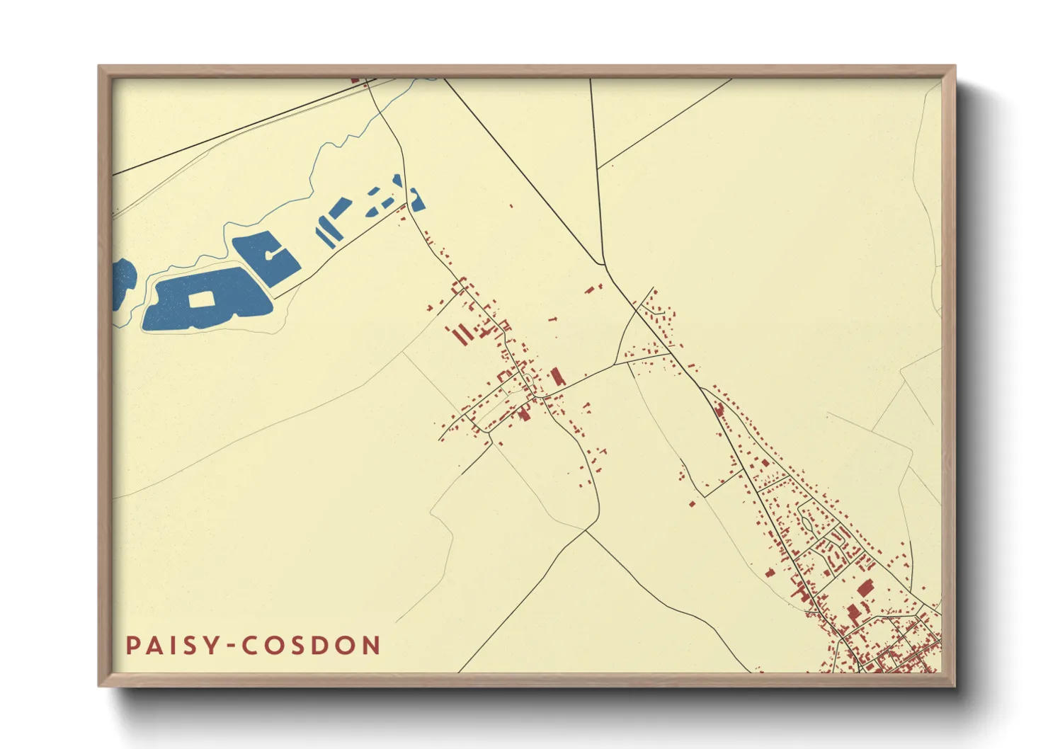Une affiche de carte sur Paisy-Cosdon