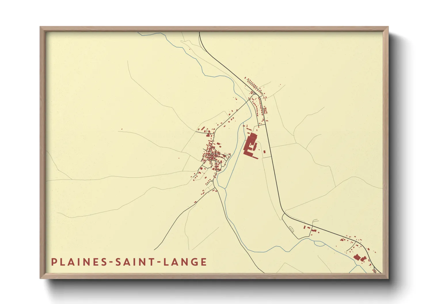 Une affiche de carte sur Plaines-Saint-Lange