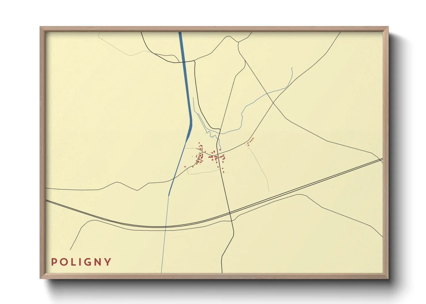 Une affiche de carte sur Poligny