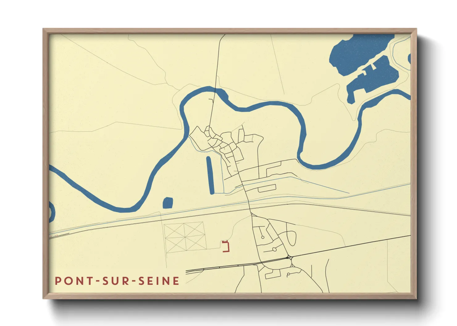 Une affiche de carte sur Pont-sur-Seine