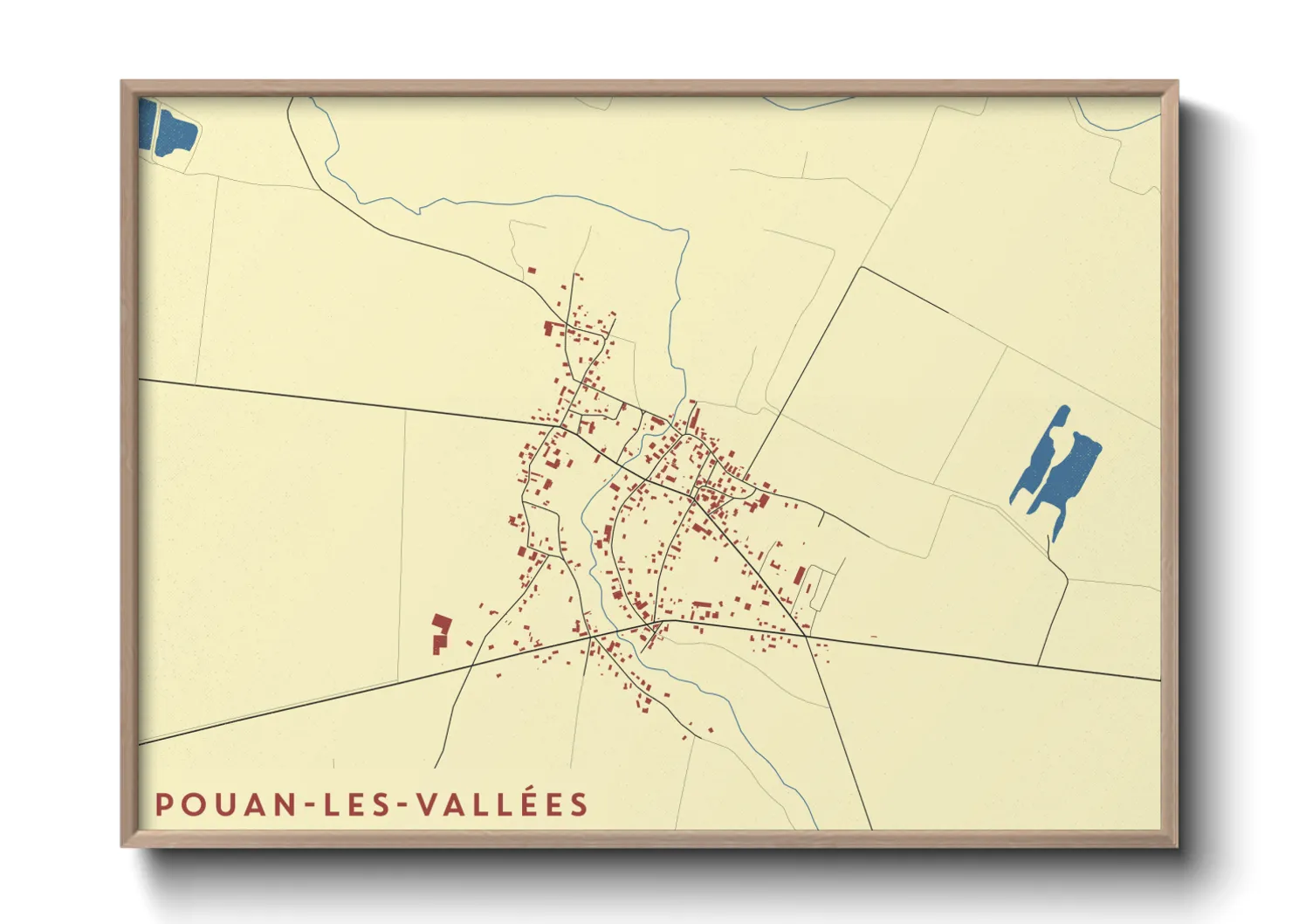 Une affiche de carte sur Pouan-les-Vallées