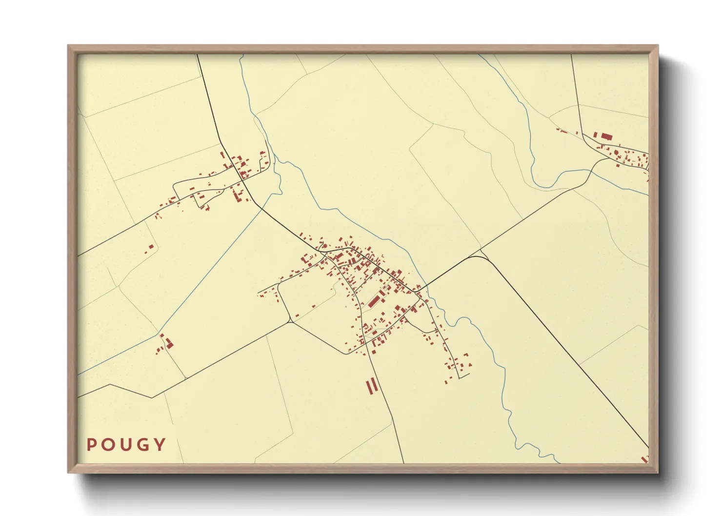 Une affiche de carte sur Pougy