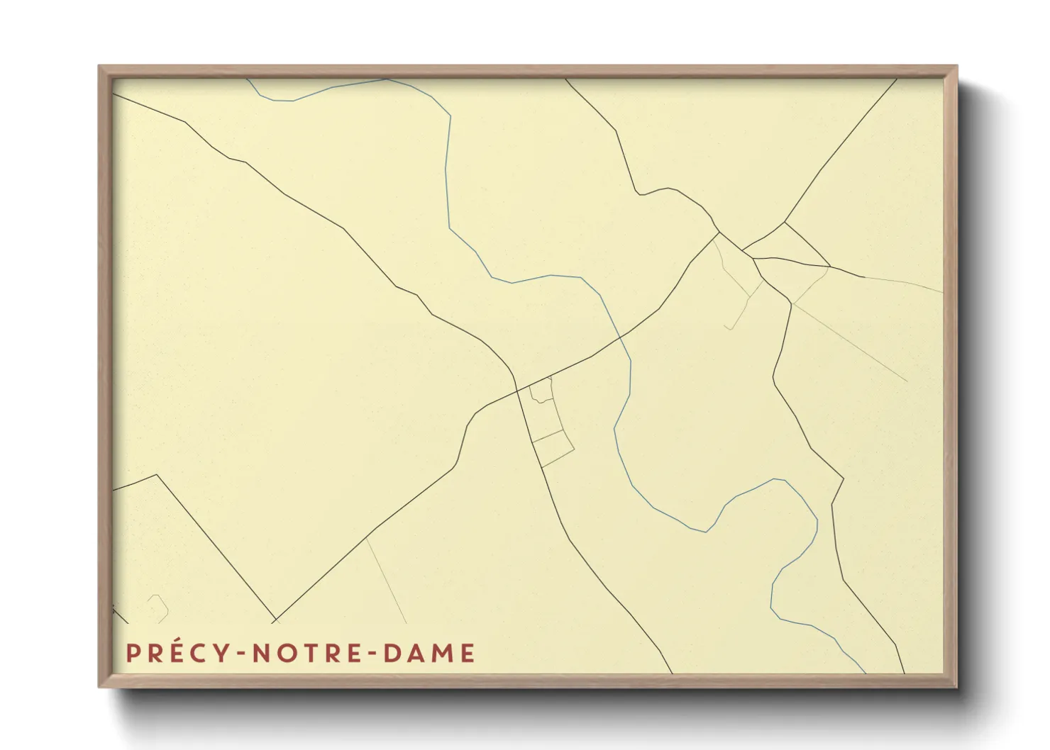 Une affiche de carte sur Précy-Notre-Dame