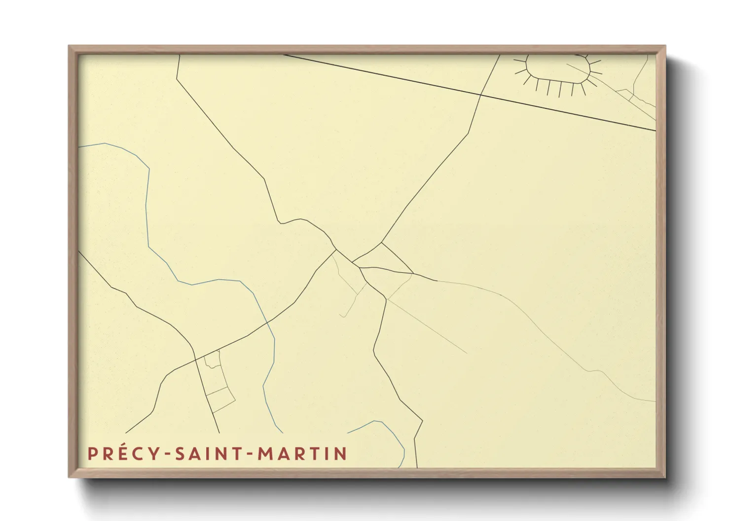 Une affiche de carte sur Précy-Saint-Martin