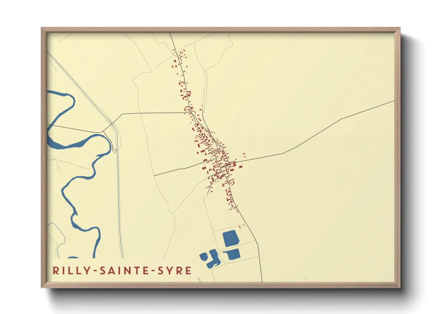 Une affiche de carte sur Rilly-Sainte-Syre