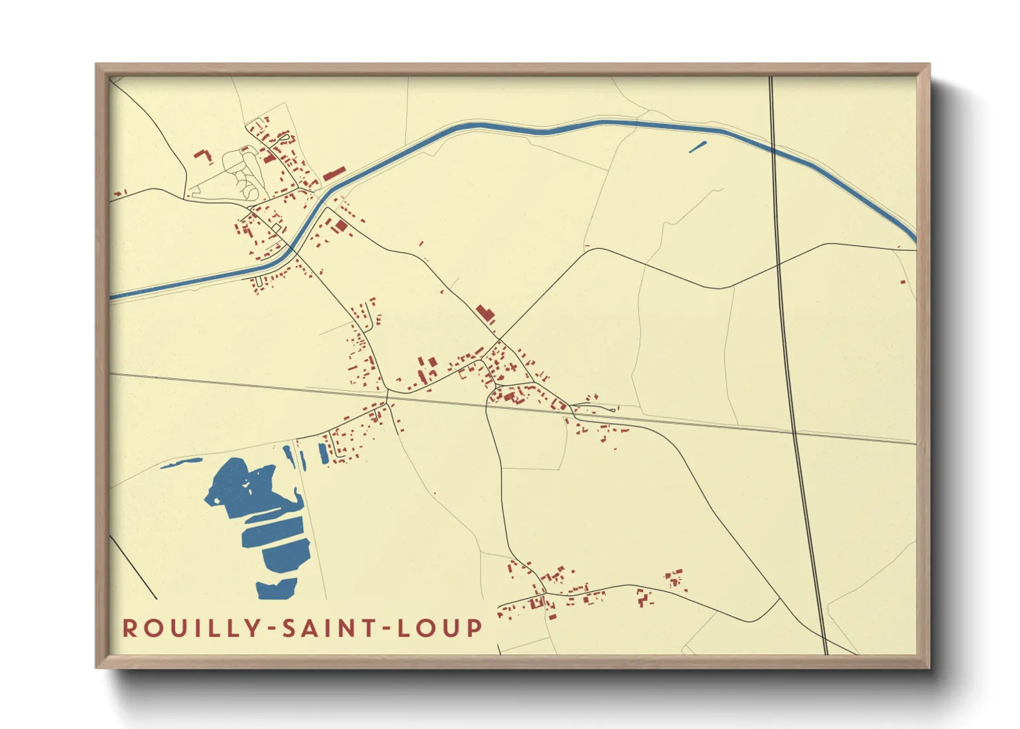 Une affiche de carte sur Rouilly-Saint-Loup