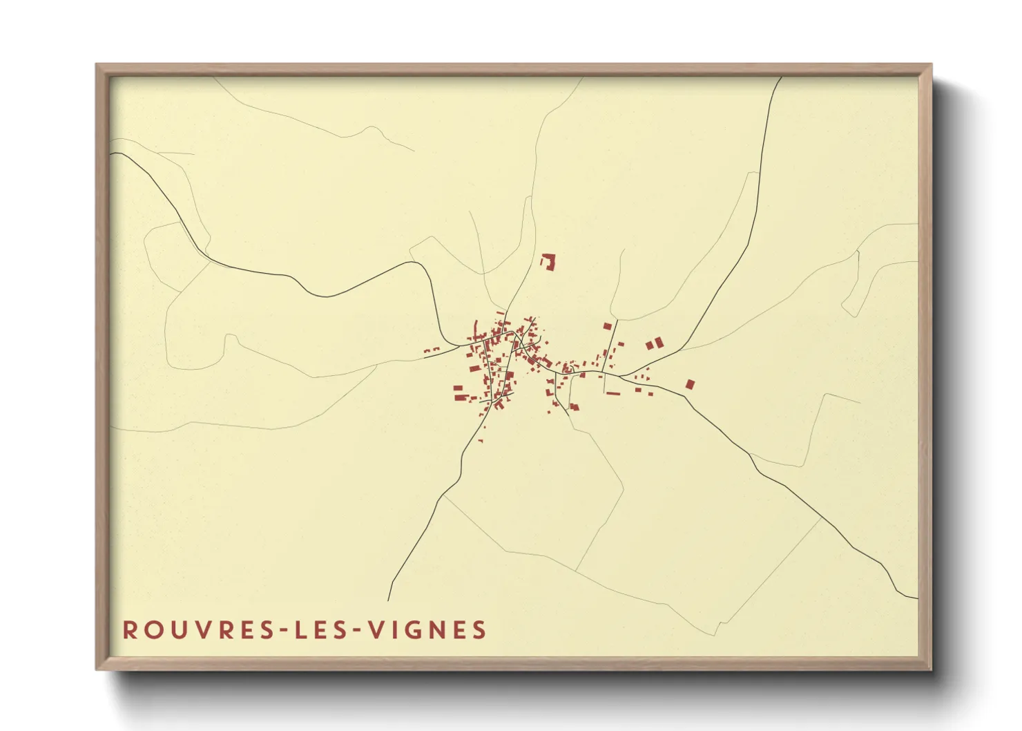 Une affiche de carte sur Rouvres-les-Vignes