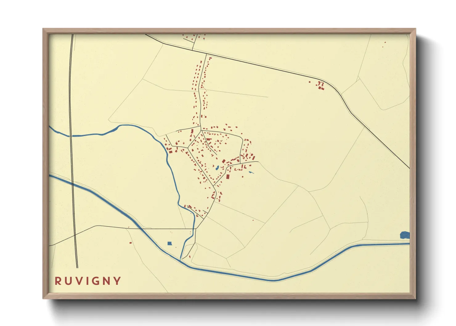 Une affiche de carte sur Ruvigny