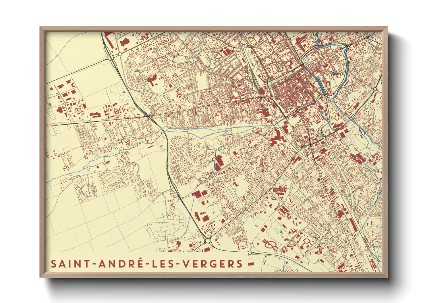 Une affiche de carte sur Saint-André-les-Vergers