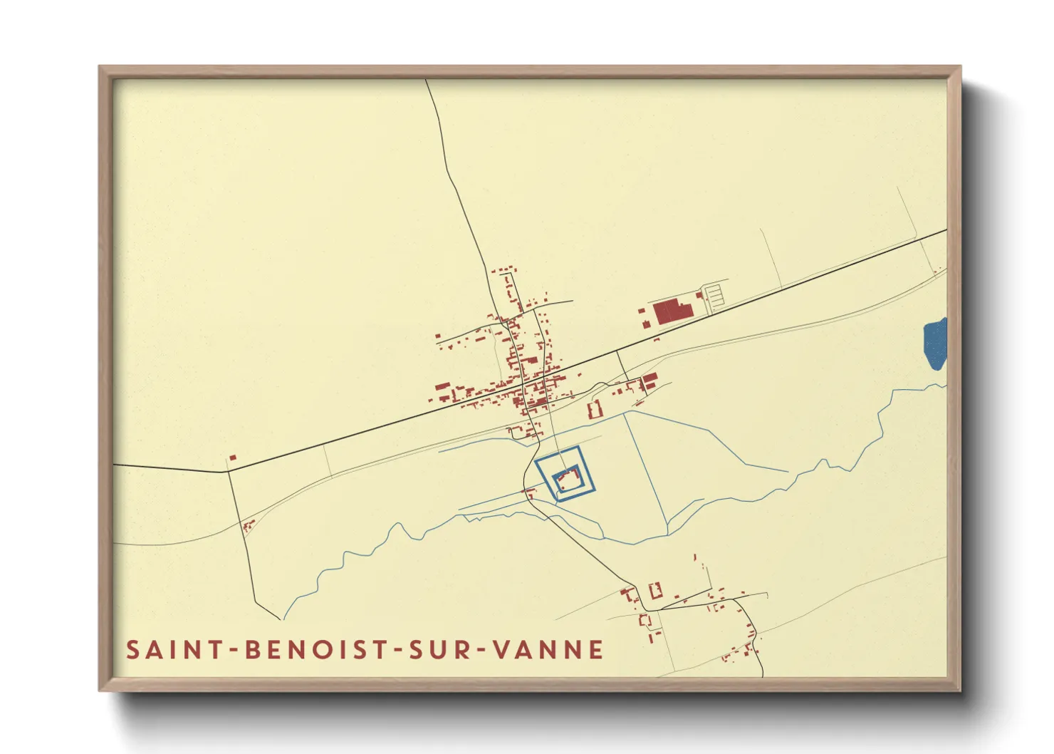 Une affiche de carte sur Saint-Benoist-sur-Vanne