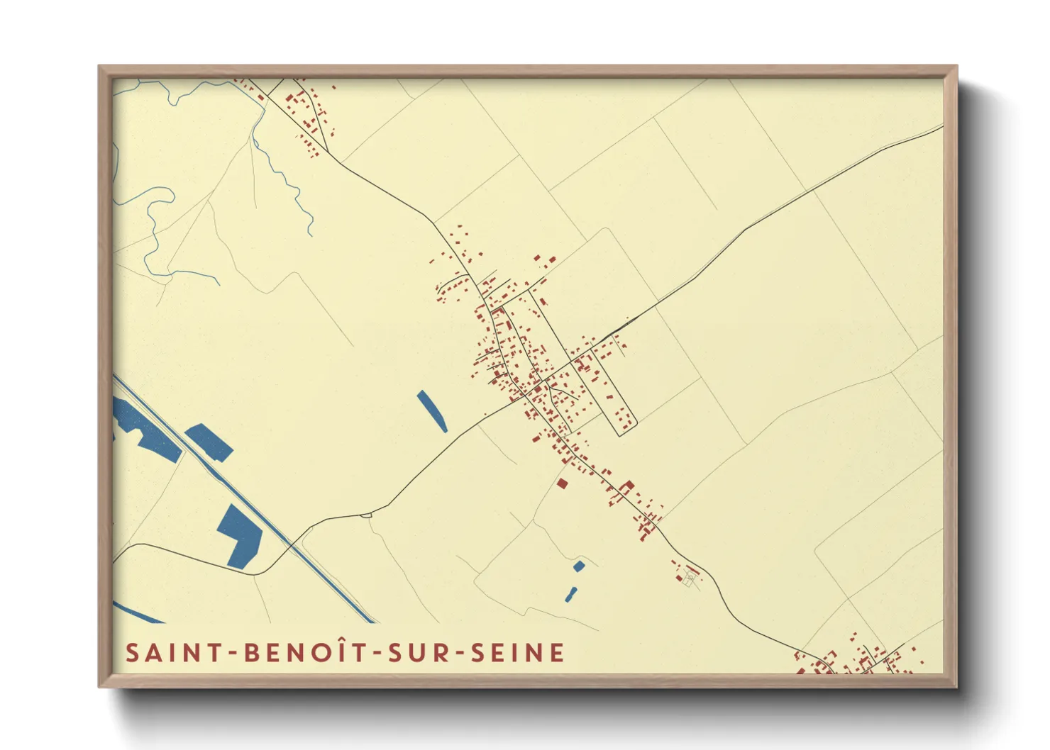 Une affiche de carte sur Saint-Benoît-sur-Seine