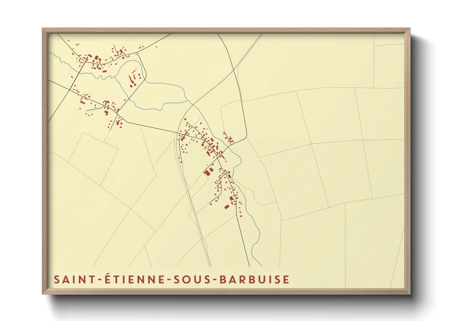 Une affiche de carte sur Saint-Étienne-sous-Barbuise