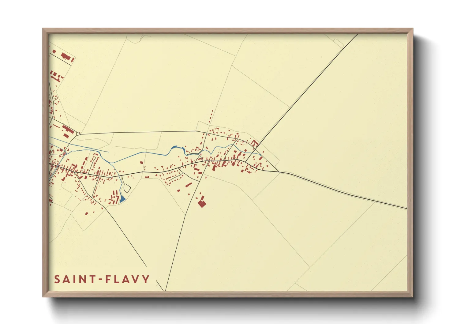 Une affiche de carte sur Saint-Flavy