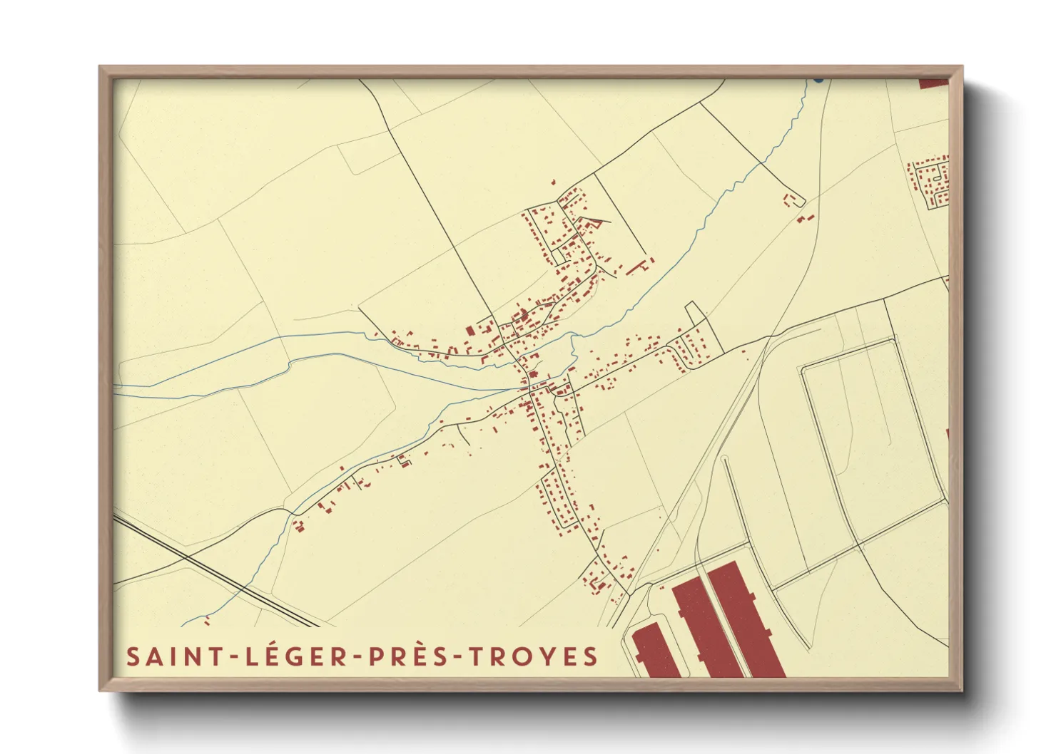 Une affiche de carte sur Saint-Léger-près-Troyes
