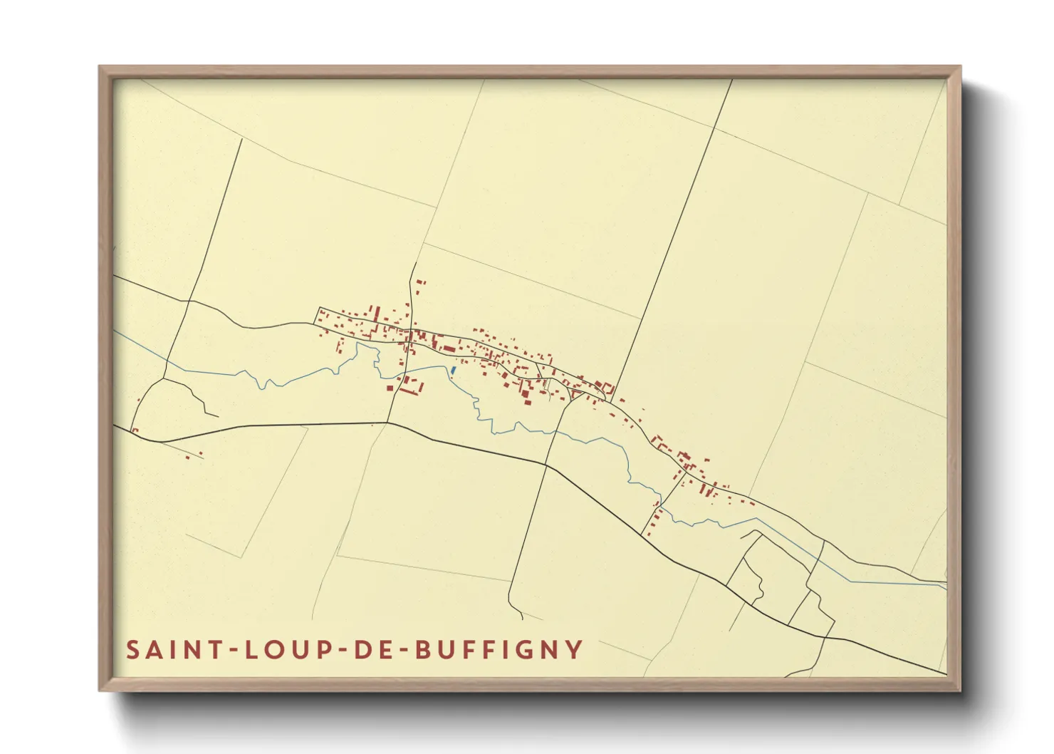 Une affiche de carte sur Saint-Loup-de-Buffigny