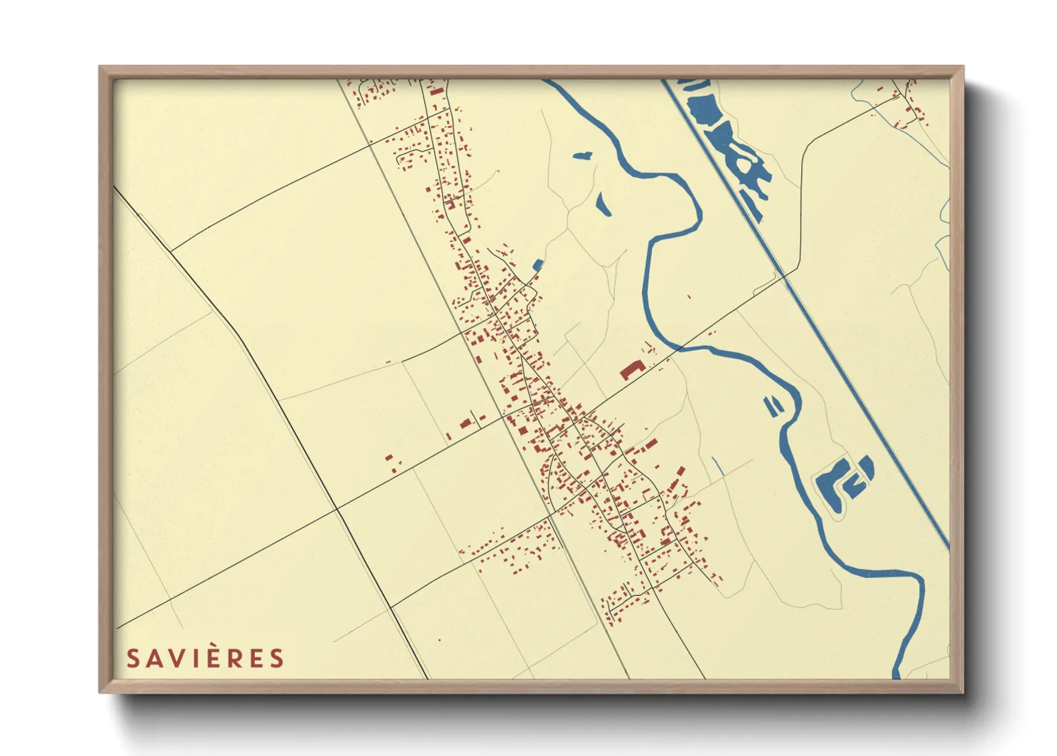 Une affiche de carte sur Savières
