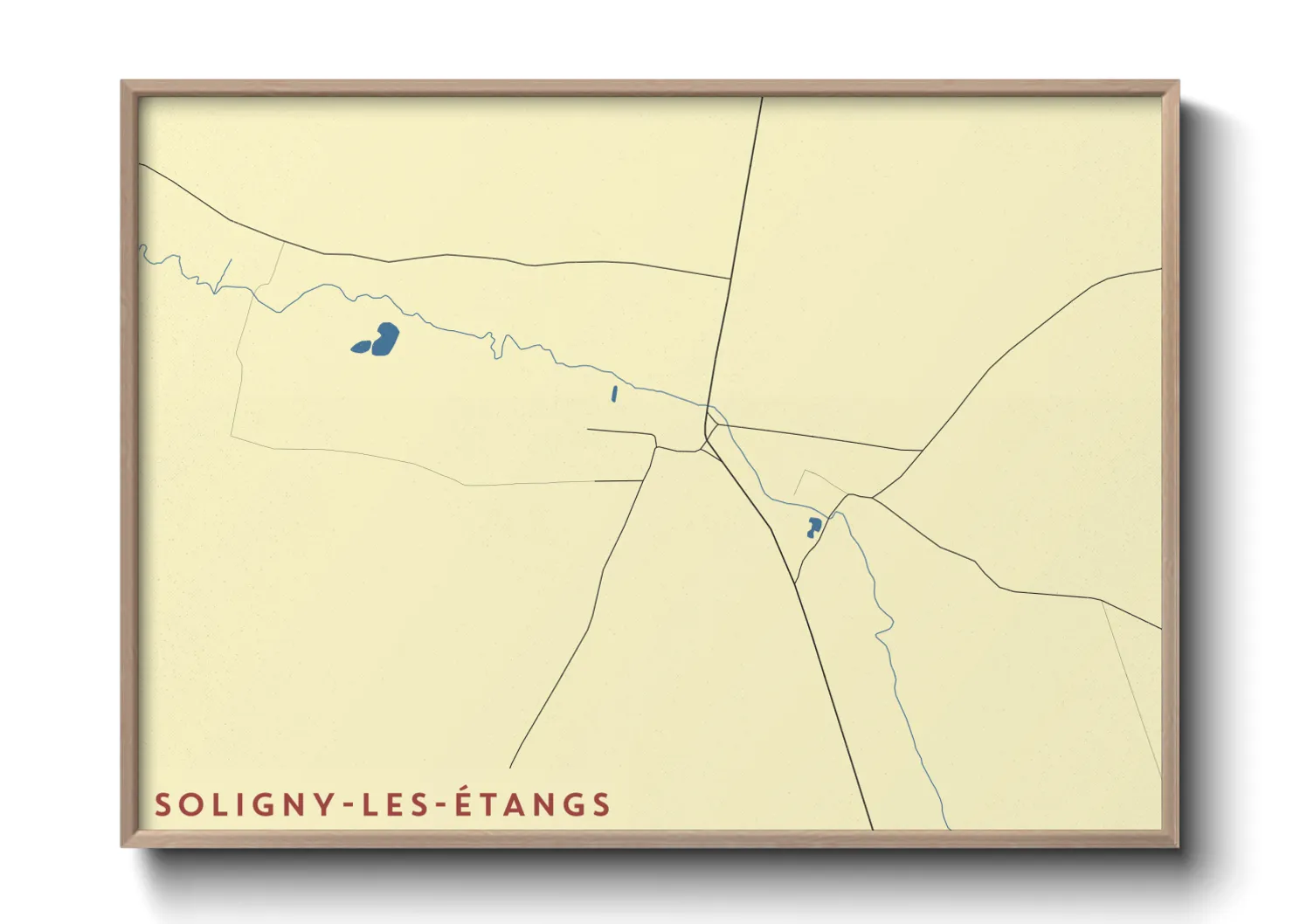 Une affiche de carte sur Soligny-les-Étangs