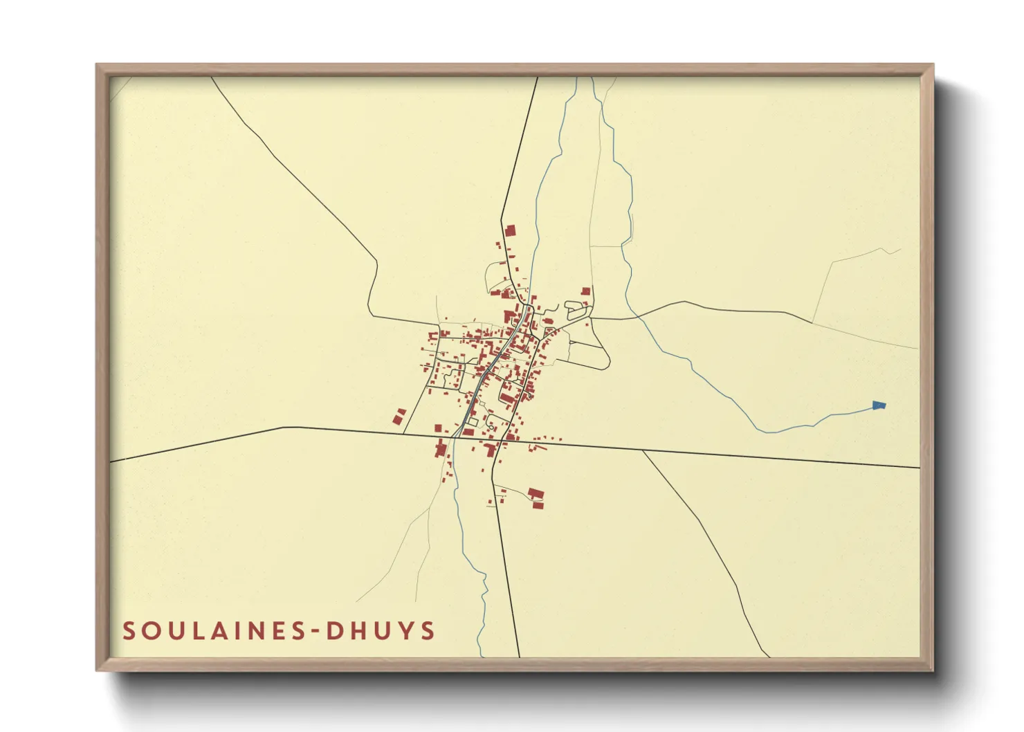 Une affiche de carte sur Soulaines-Dhuys