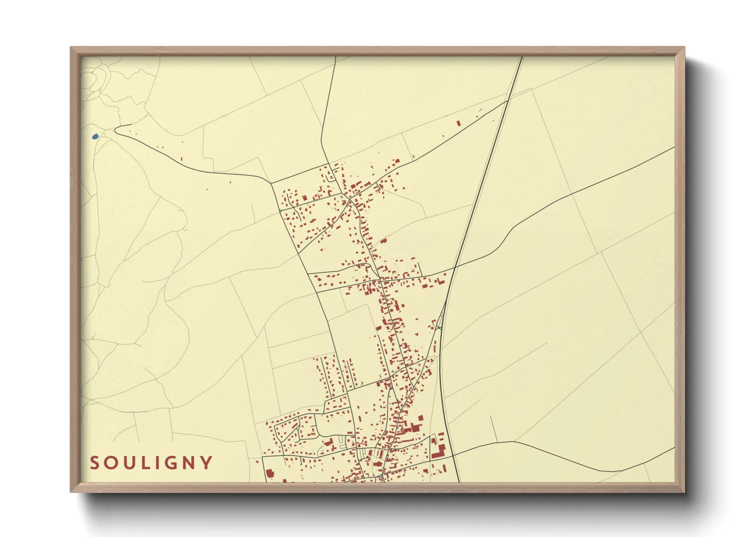 Une affiche de carte sur Souligny