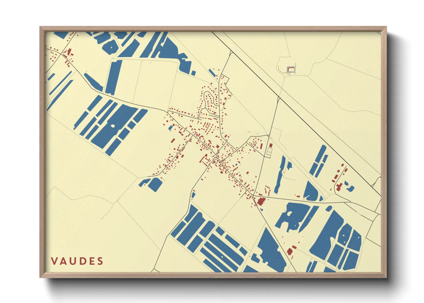 Une affiche de carte sur Vaudes