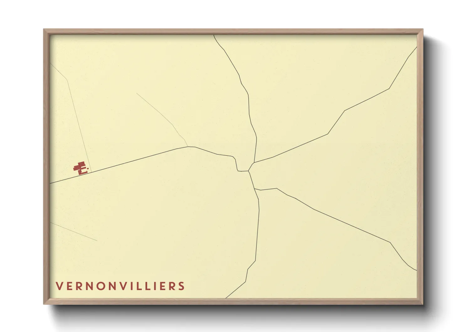 Une affiche de carte sur Vernonvilliers