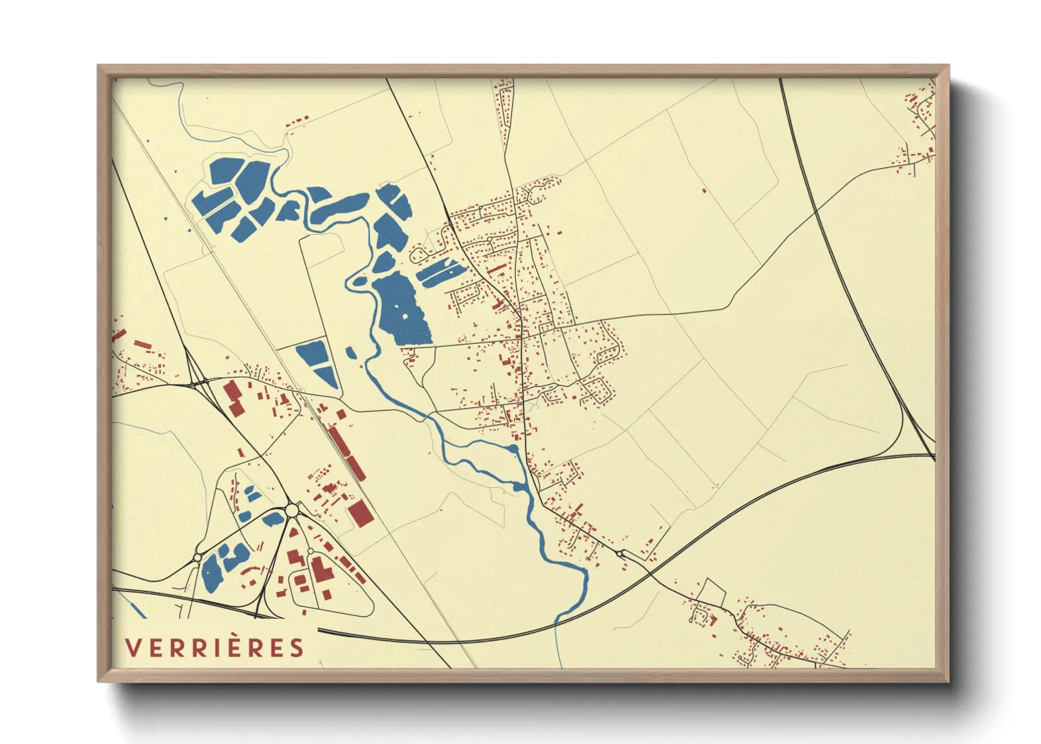 Une affiche de carte sur Verrières