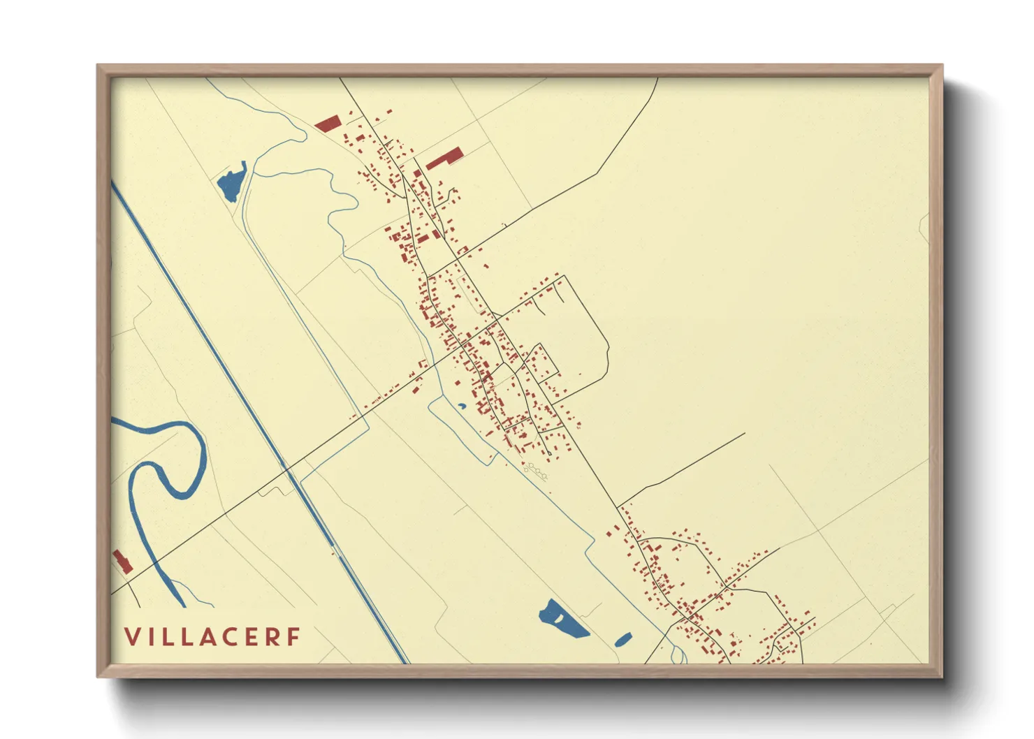 Une affiche de carte sur Villacerf