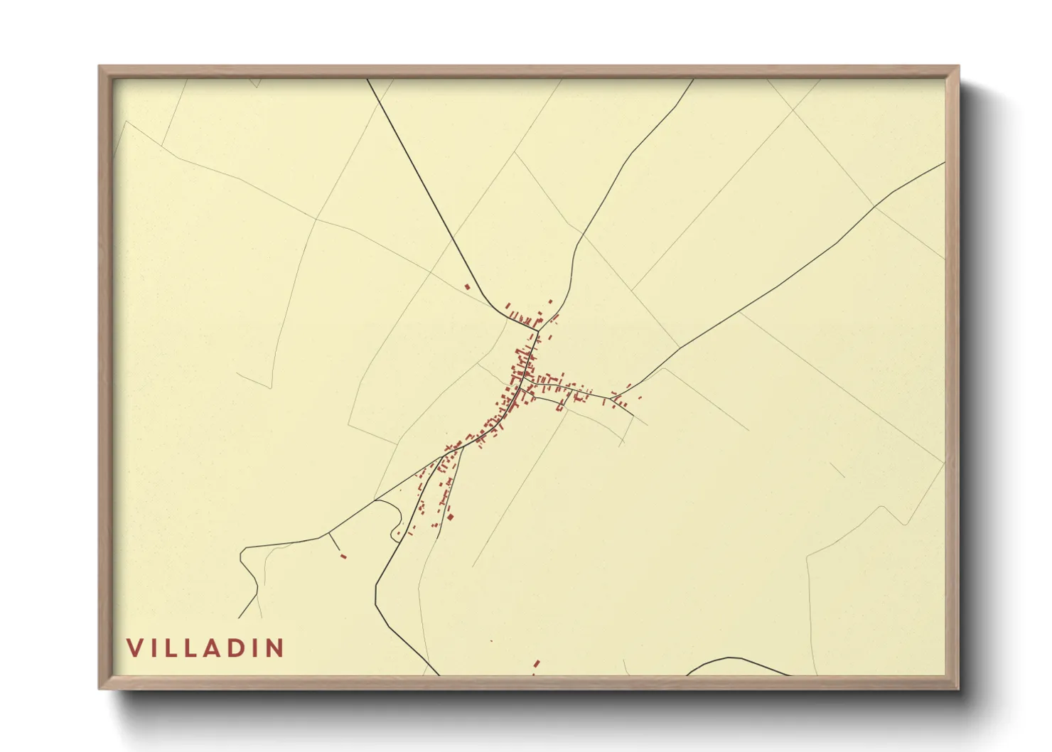 Une affiche de carte sur Villadin