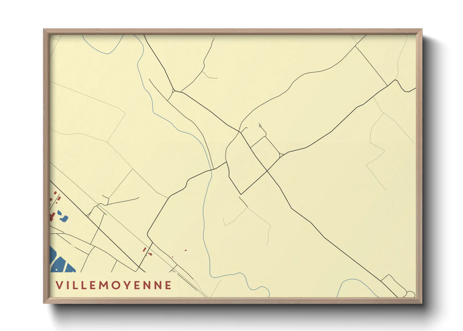 Une affiche de carte sur Villemoyenne