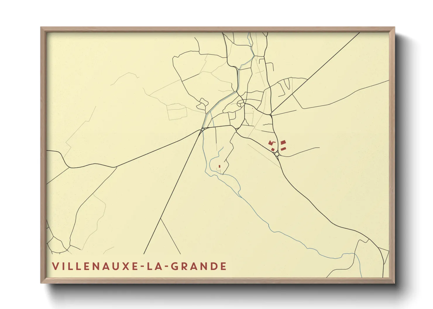 Une affiche de carte sur Villenauxe-la-Grande