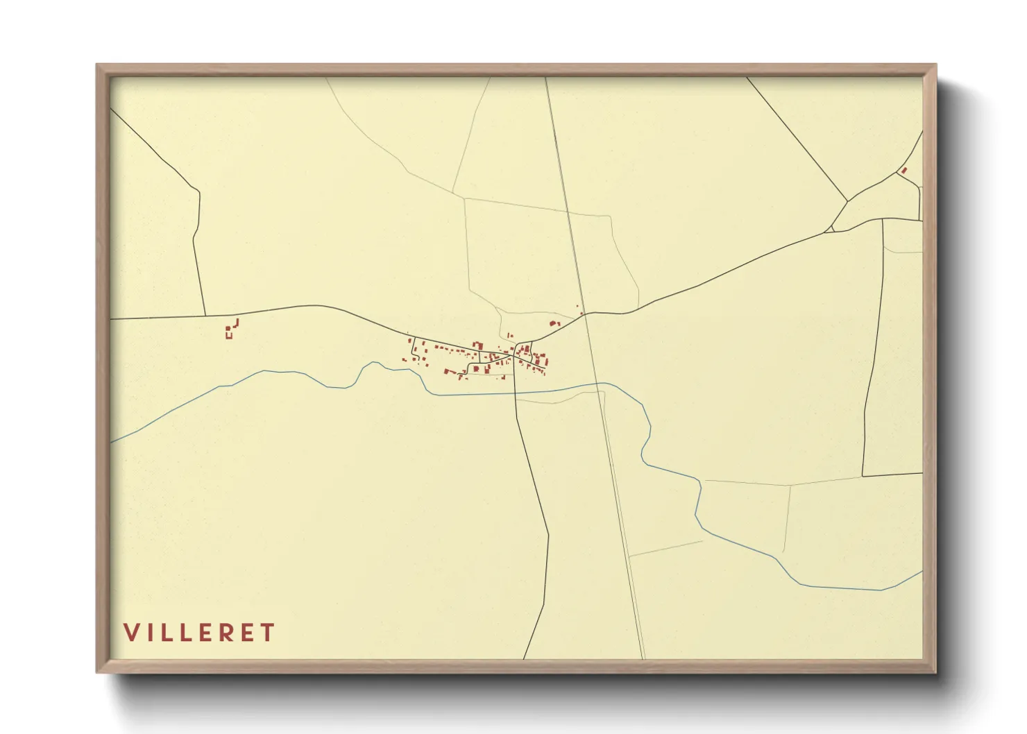 Une affiche de carte sur Villeret