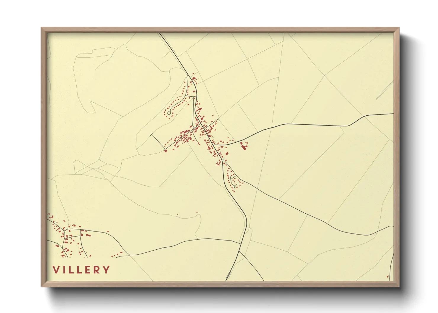 Une affiche de carte sur Villery
