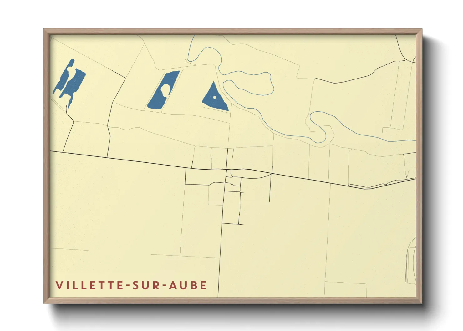 Une affiche de carte sur Villette-sur-Aube