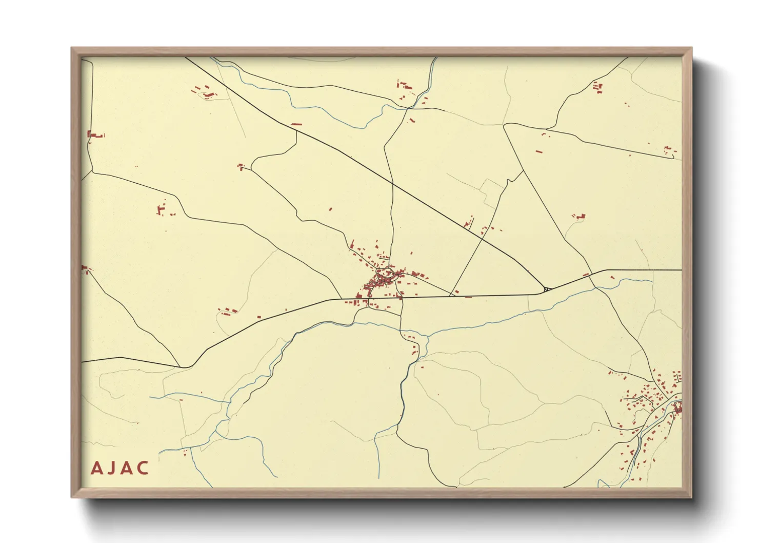 Une affiche de carte sur Ajac