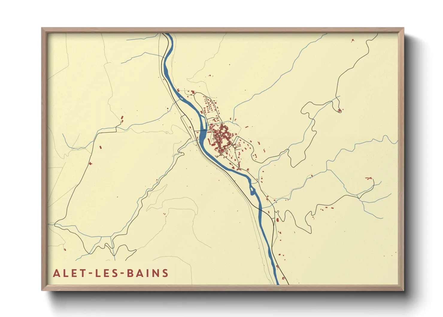 Une affiche de carte sur Alet-les-Bains