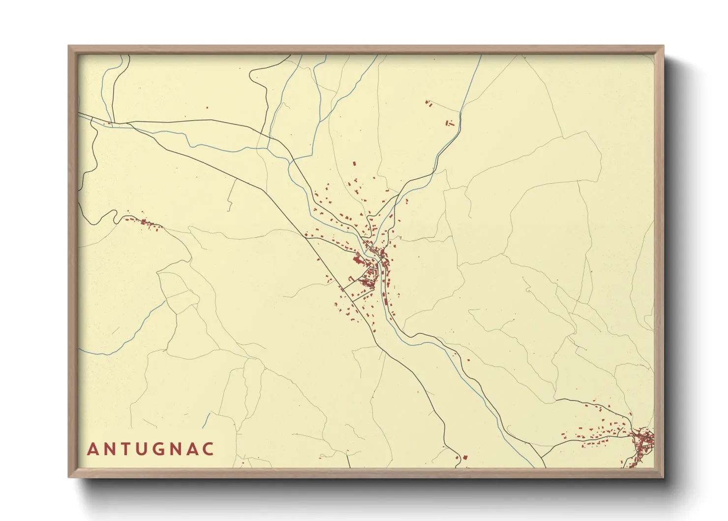 Une affiche de carte sur Antugnac