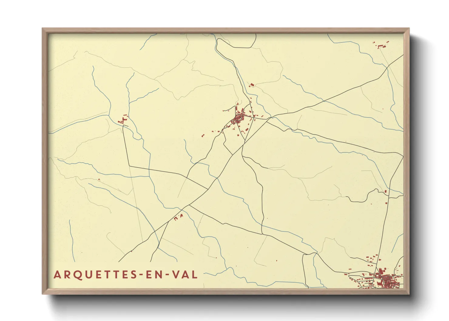 Une affiche de carte sur Arquettes-en-Val