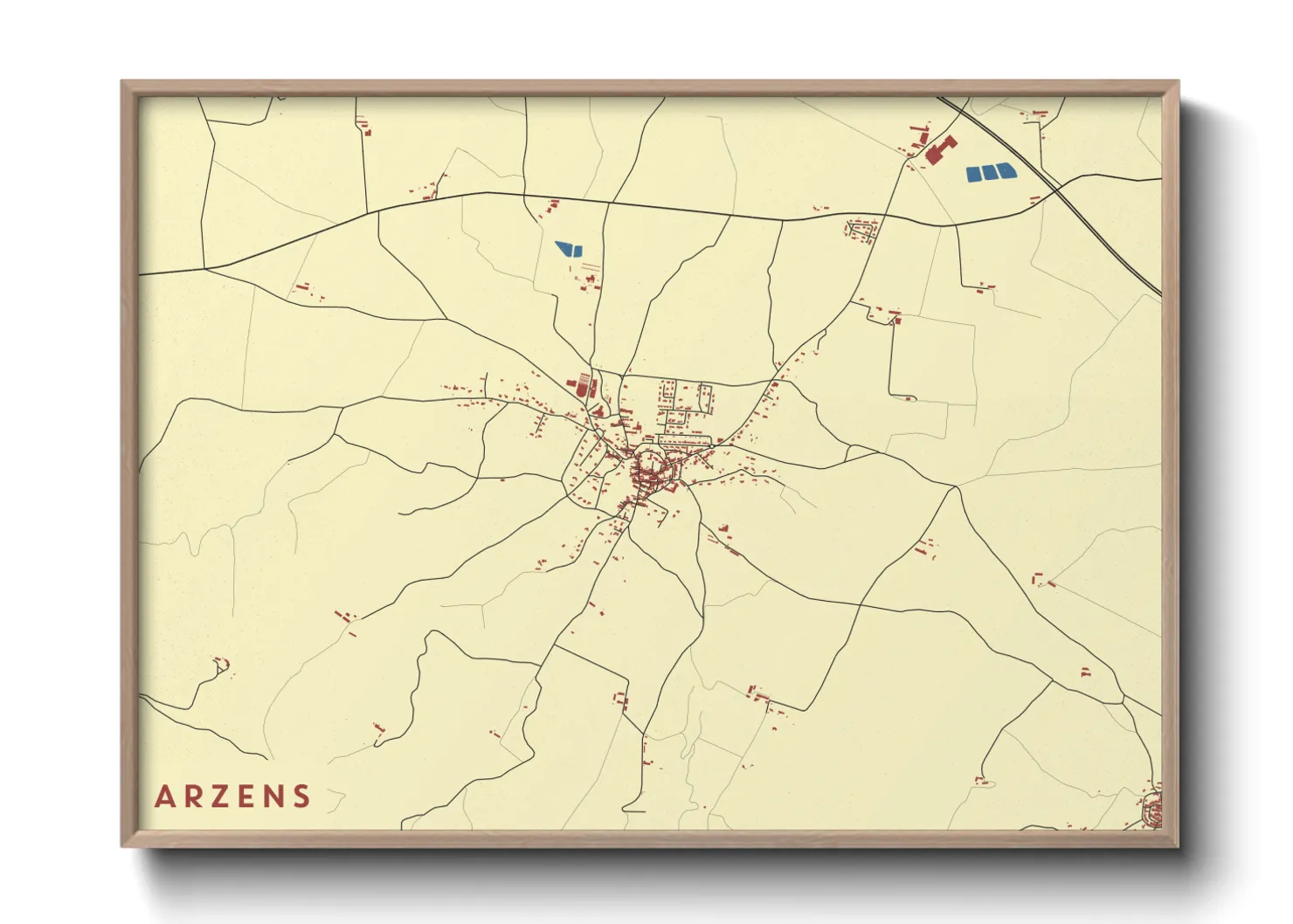 Une affiche de carte sur Arzens