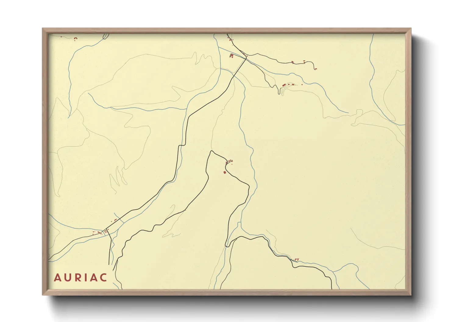 Une affiche de carte sur Auriac