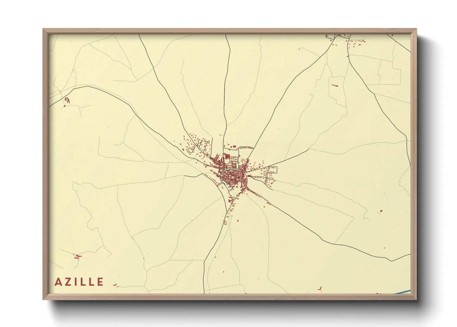 Une affiche de carte sur Azille