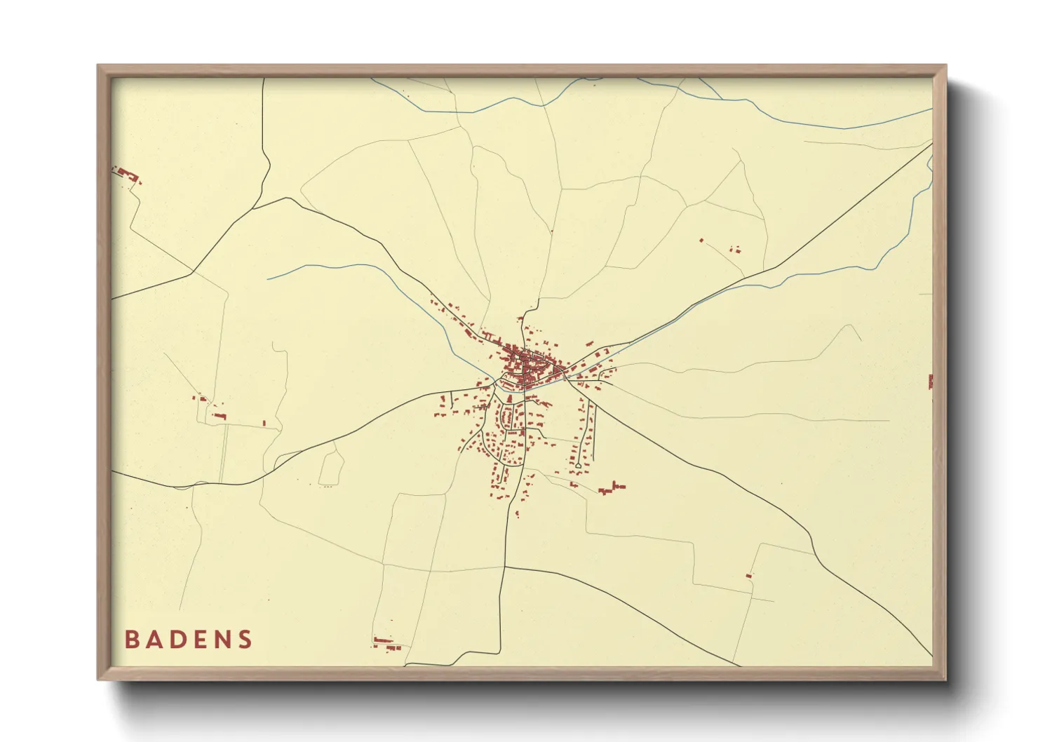 Une affiche de carte sur Badens