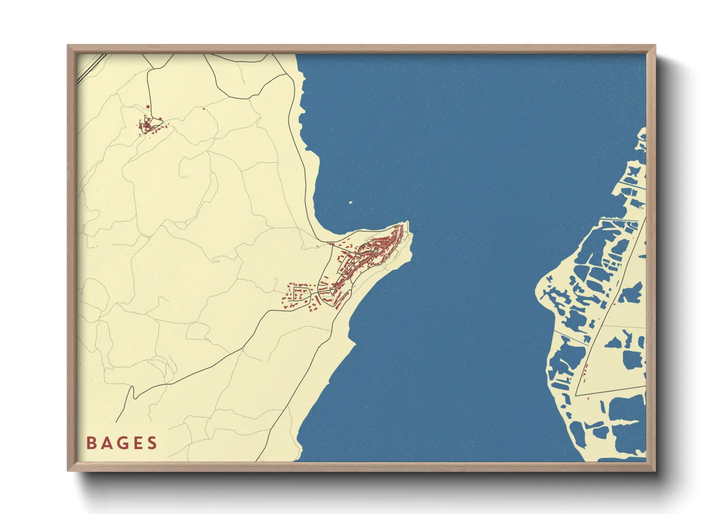 Une affiche de carte sur Bages