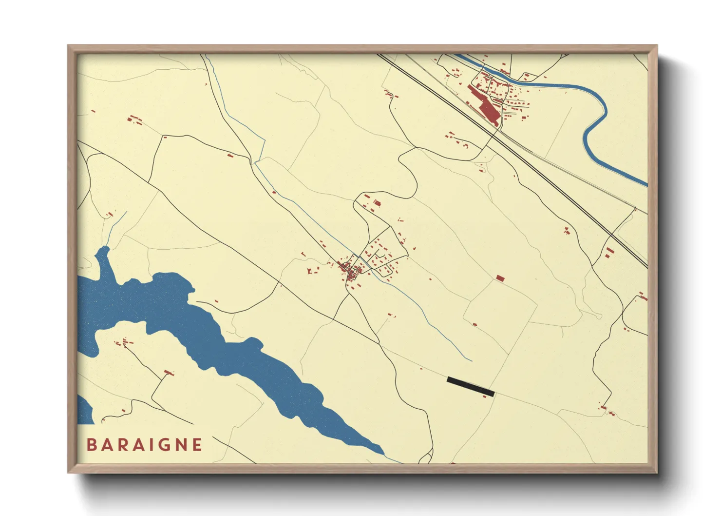 Une affiche de carte sur Baraigne
