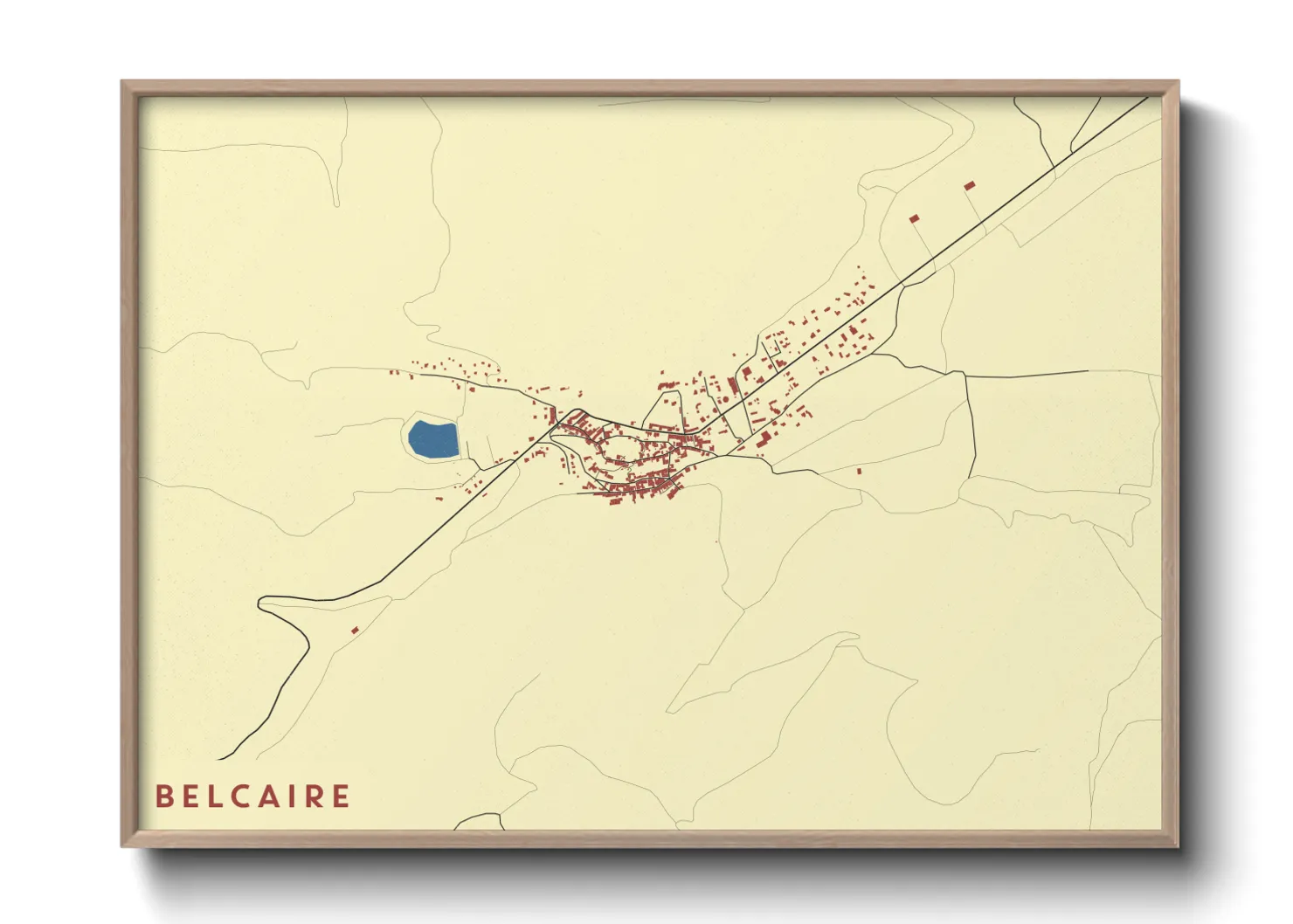 Une affiche de carte sur Belcaire