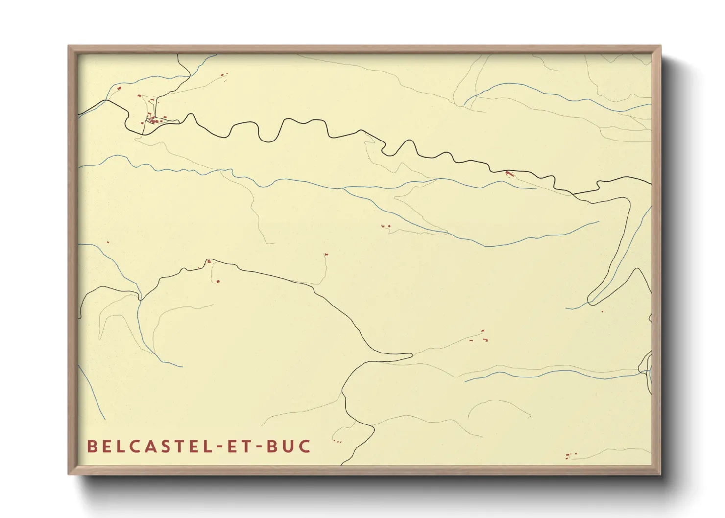 Une affiche de carte sur Belcastel-et-Buc