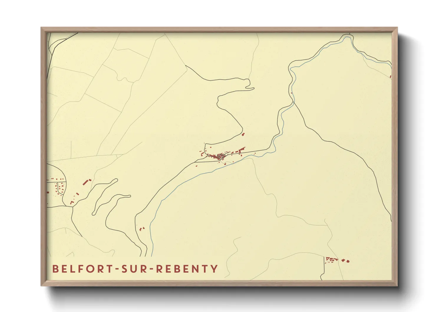 Une affiche de carte sur Belfort-sur-Rebenty
