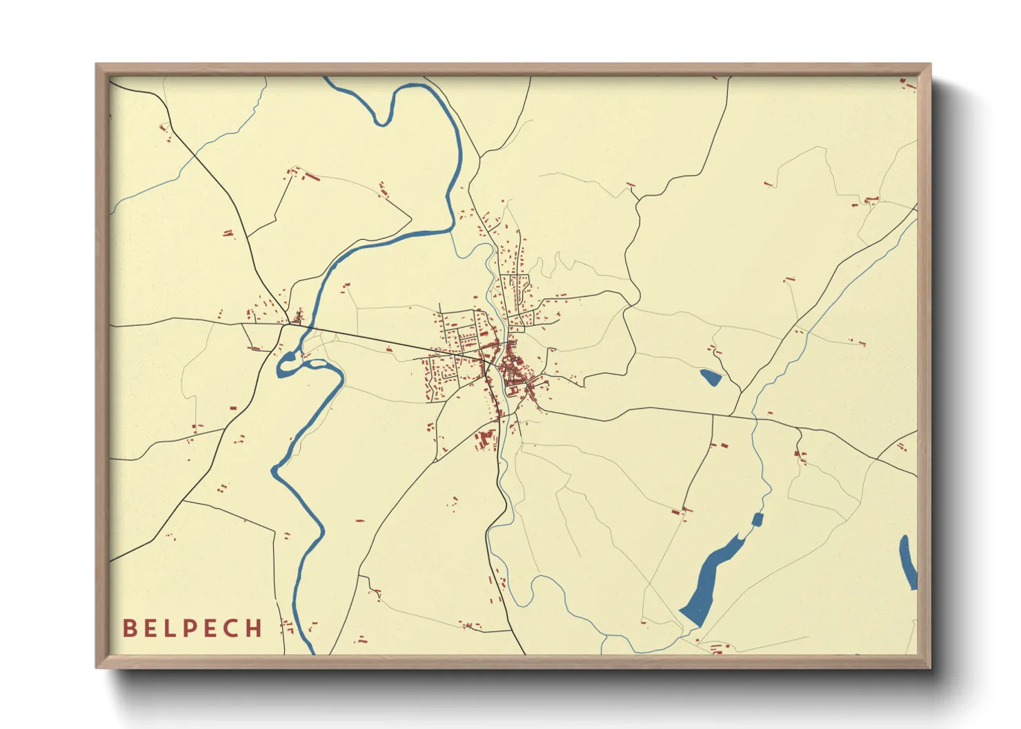 Une affiche de carte sur Belpech