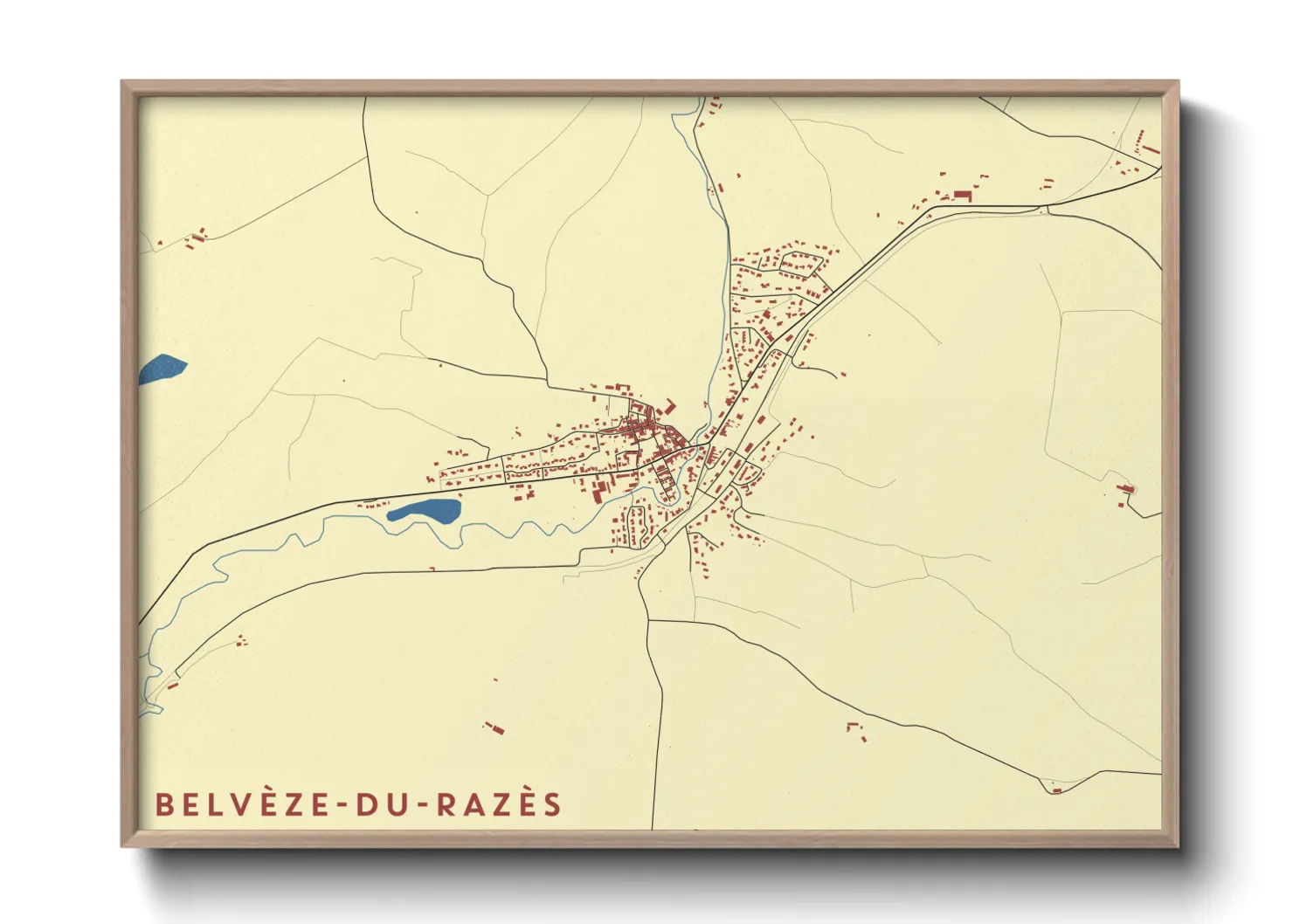 Une affiche de carte sur Belvèze-du-Razès